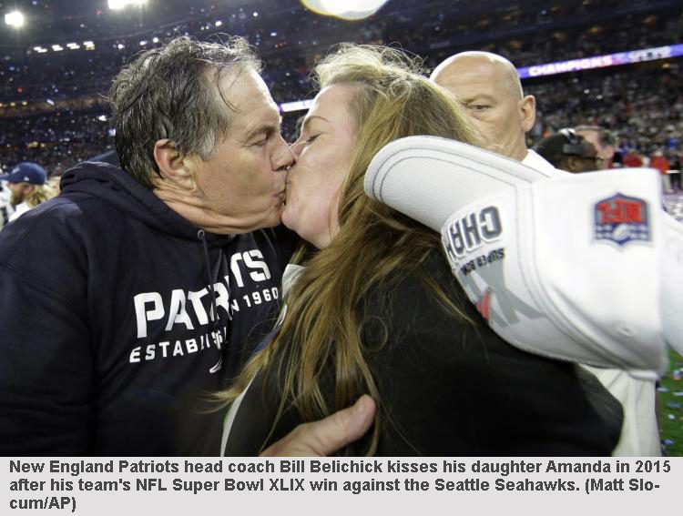 Parent-Child Kiss, Bill Belichick Kisses Daughter Amanda