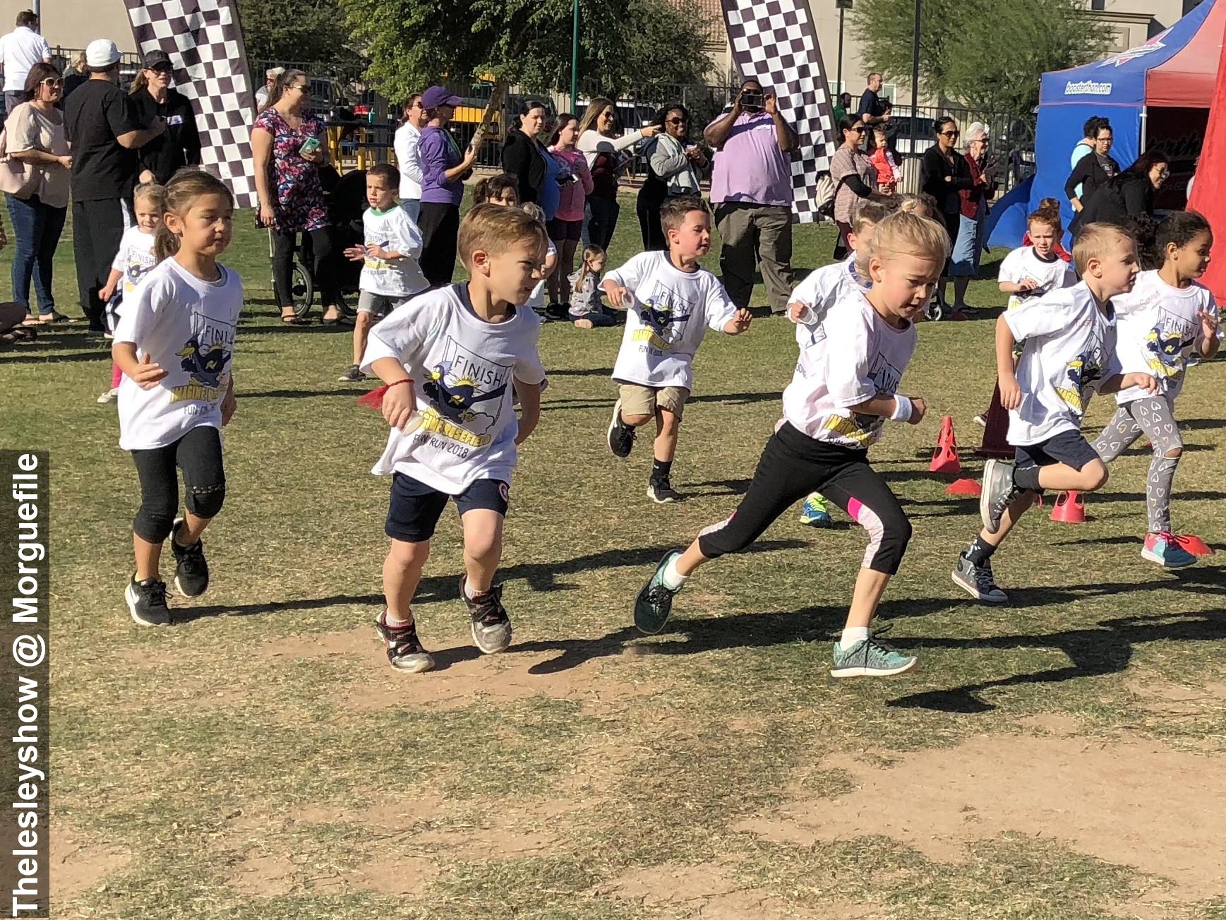 Kids competing in school sports day