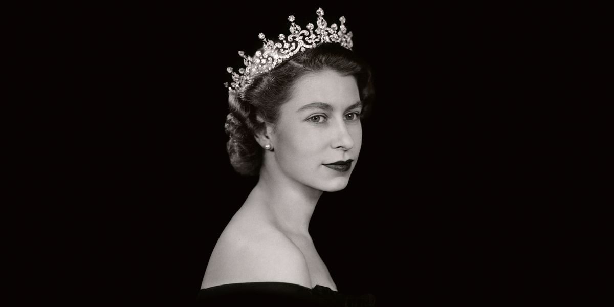 Young Queen Elizabeth II with Black Background