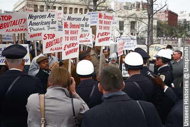 Protesters trying to peaceful march with police brutality