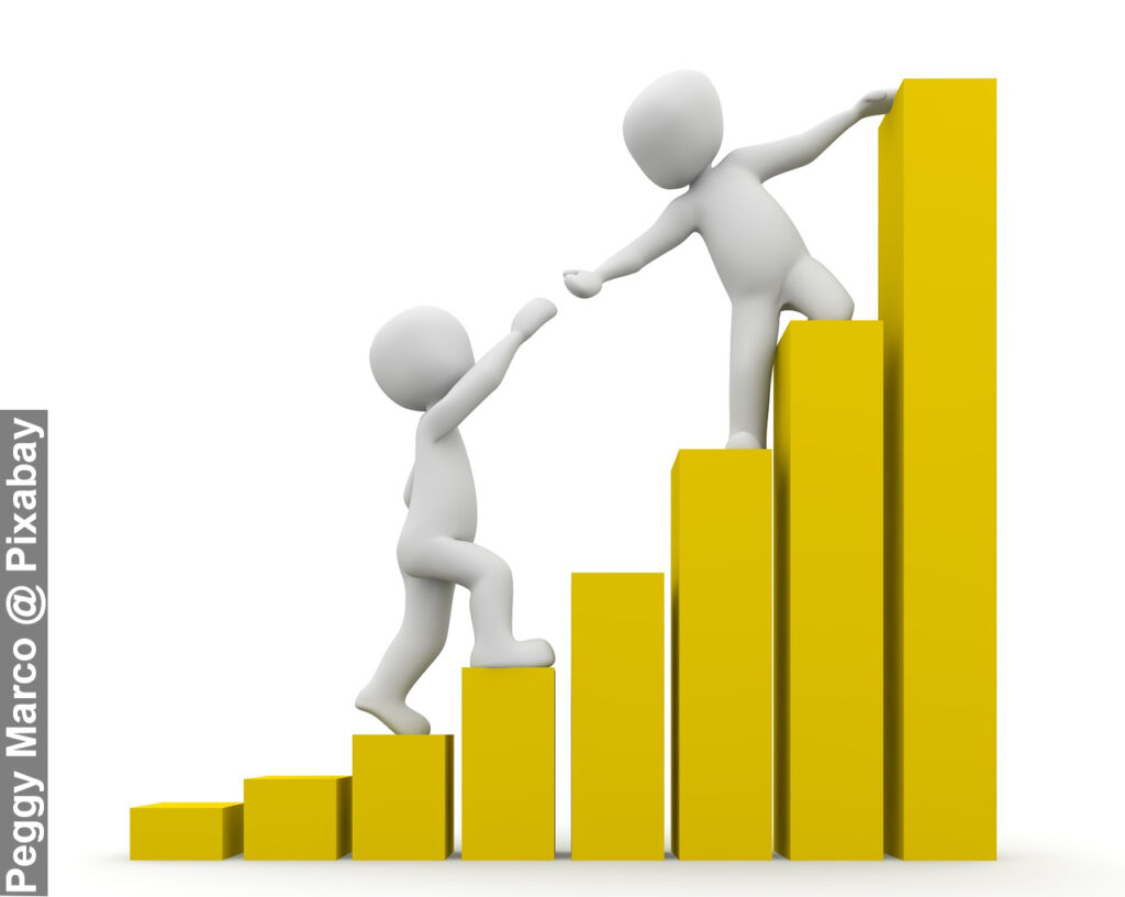 Generational differences between dads and moms financial equalisation, man pulling up woman
